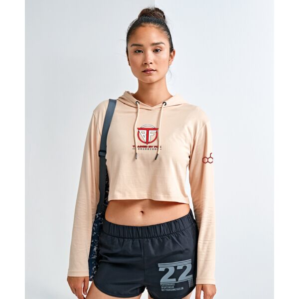 Women's Cropped Hooded Long Sleeve T-Shirt Thumbnail